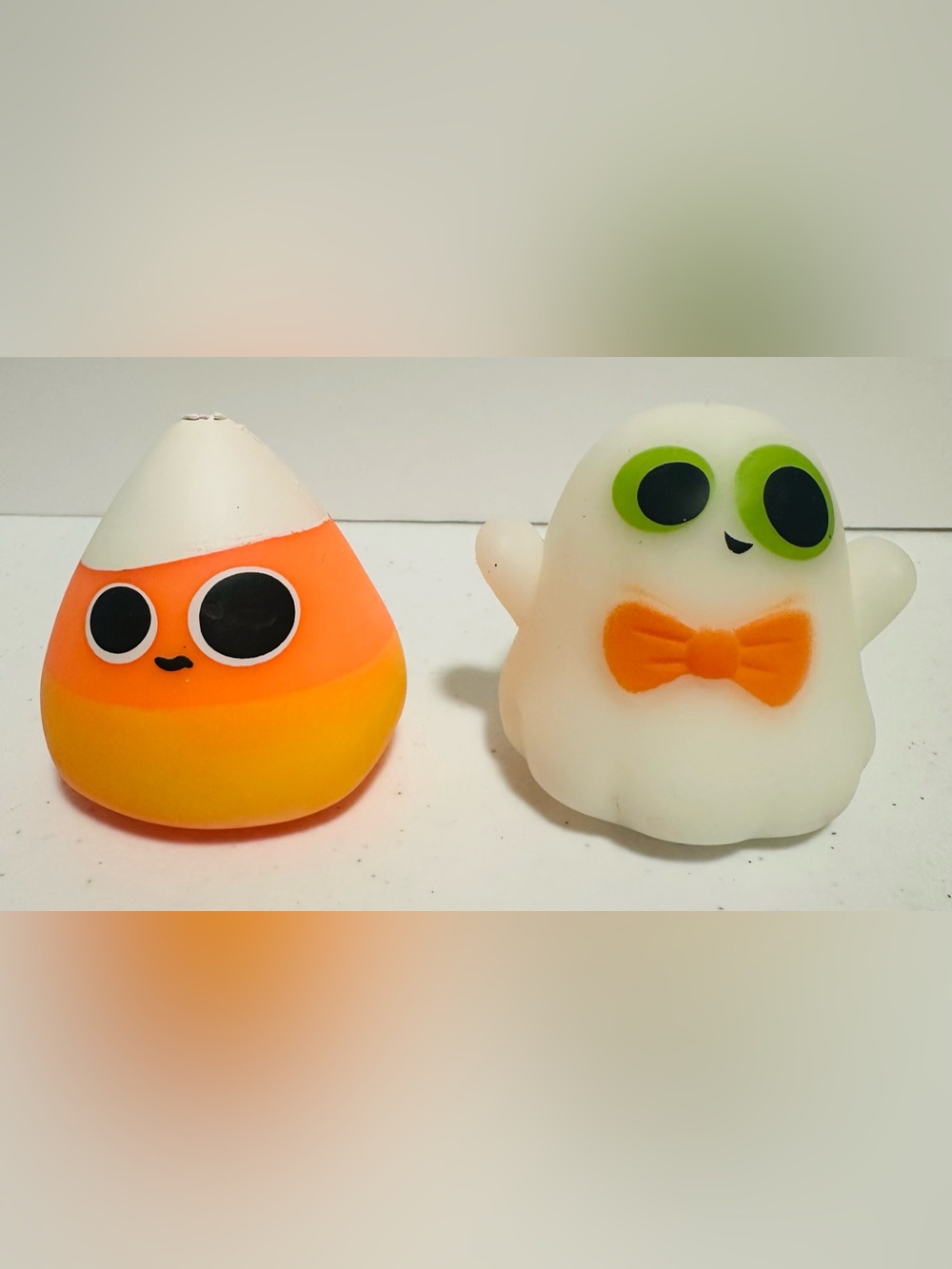 Cute Halloween Candy Corn and Ghost Squeeze Toys - Orange & White